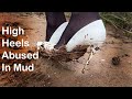 Muddy High Heels White High Heels In Mud High Heels Ruined In Mud Girl Got Stuck In Mud 1331
