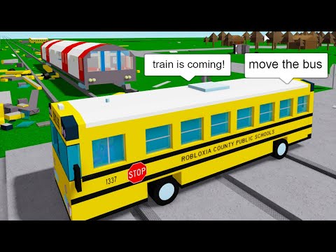 Roblox BUT I Drive a BUS on a TRAIN TRACK