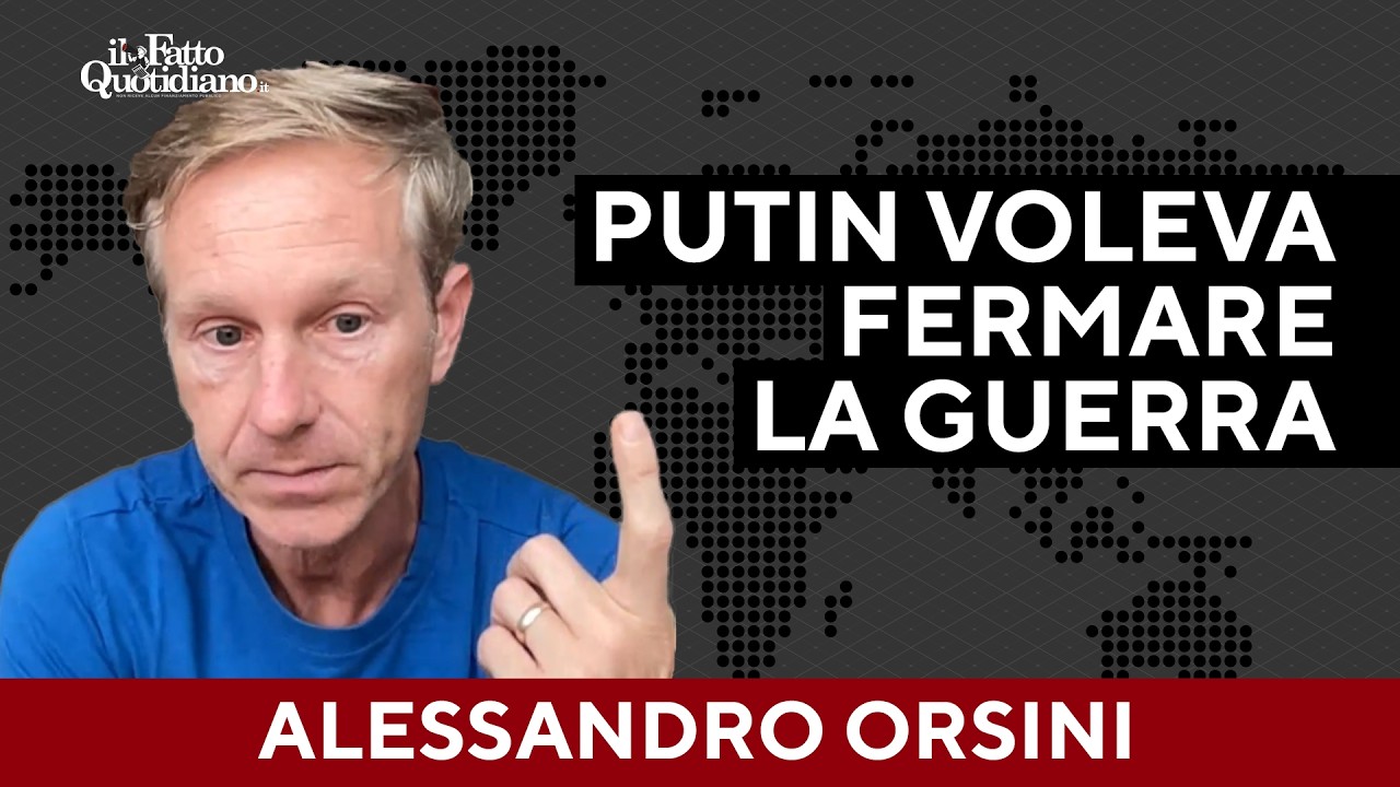 Orsini: “Putin voleva fermare la guerra già nel 2022. A opporsi furono gli occidentali”