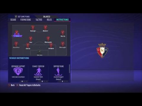 FIFA 21 Custom Tactics - Recreate 4-4-2 of Osasuna + Instructions - Replicate real system's