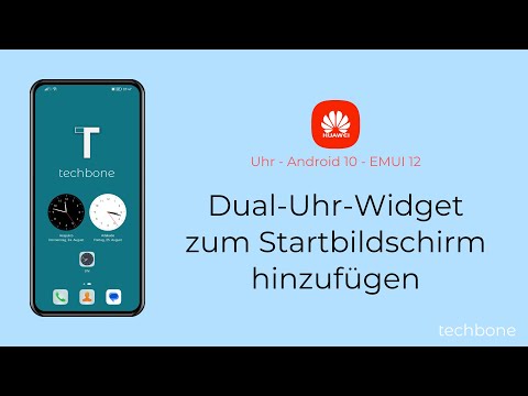 Dual-Uhr-Widget zum Startbildschirm hinzufügen - Huawei [Android 10 - EMUI 12]