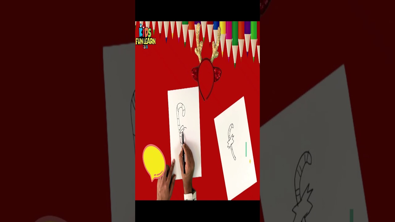 How to draw easy Candy Cane step by step #shorts