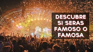 Te has preguntado si llegaras a ser famoso o famosa? Descubre si seras famoso o famosa con este divertido test! ↠↠ ¡No te olvides de suscribirte para no ...