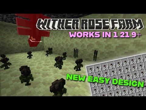 EASY Wither Rose Farm - NEW DESIGN for Java 1.21.9+