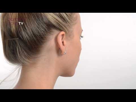 FEG25 V - Tanzanite 6 x 4mm And Diamond 18K White Gold Earrings