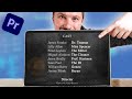 How To Make Rolling Film Credits In Premiere Pro 2023