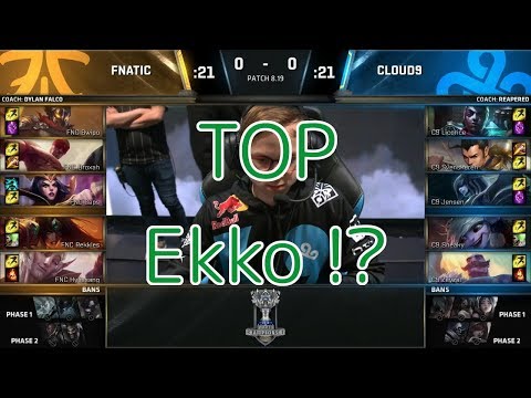 [JP放送]FNC(Bwipo Viktor) VS C9(Licorice Ekko) Game 1 Highlights - Worlds 2018 Semifinal