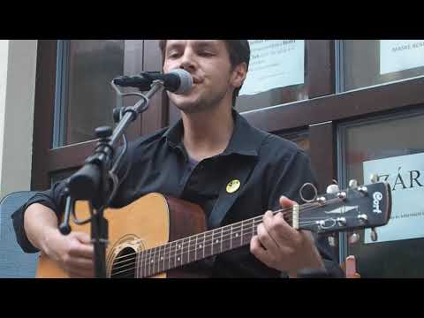 Varga József Singer Virtuoso Guitar Mandala Teaház 2021 Hungary Győr Street Concert