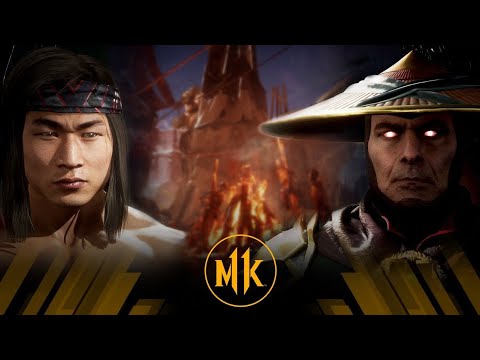 Lui Kang vs Raiden All The Previous Fights In Different Timelines Flashback Scene - Mortal Kombat 11