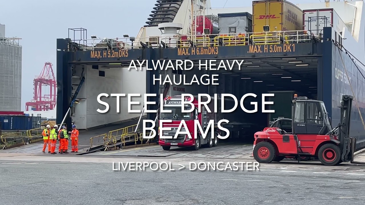 DCS Logistics Abnormal Load Escort Services - Steel Bridge Beams With Aylward Heavy Haulage