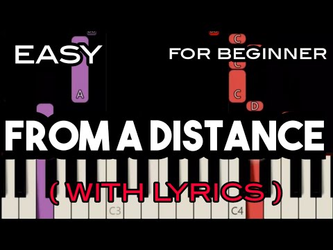 FROM A DISTANCE ( LYRICS ) - BETTE MIDLER | SLOW & EASY PIANO