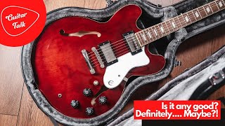 Video thumbnail for Guitar Talk - Epiphone 2022 Noel Gallagher Riviera Signature Guitar Review by Guitar Talk