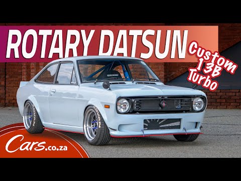 Rotary Datsun 1200! Custom build sideways under power with a turbo 13B rotary conversion