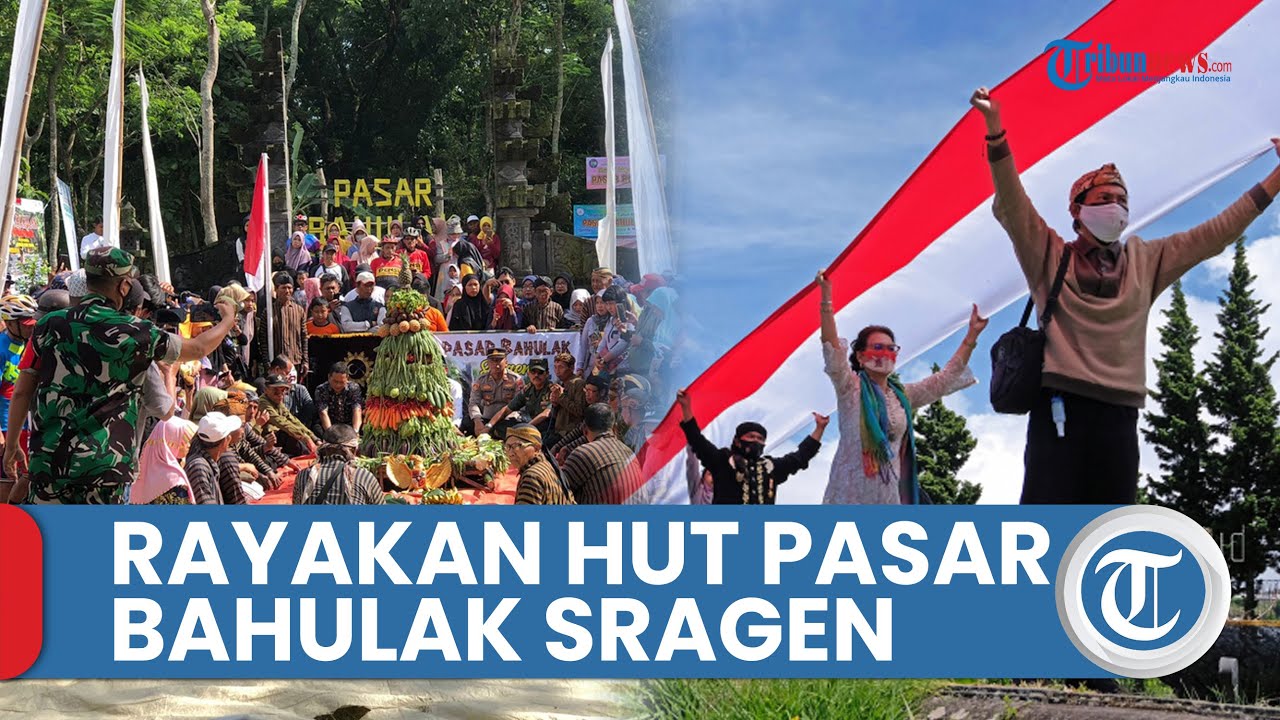 Rayakan HUT Pasar Bahulak Sragen, Bendera 1.000 Meter Milik Keraton ...