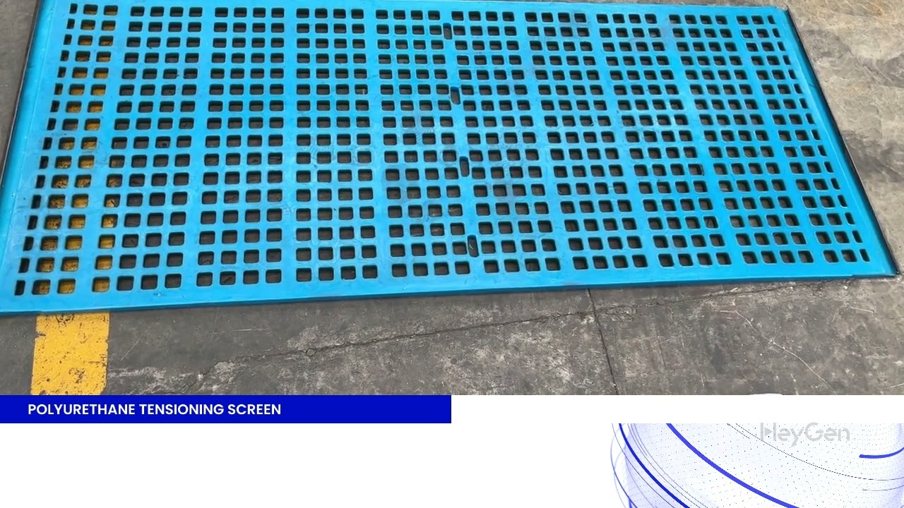 Tensioned polyurethane fine screen mesh