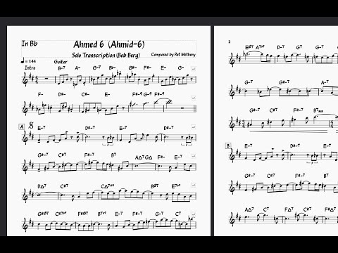 Solo Transcription "Ahmed 6"  [Bob Berg] ( In B Flat )