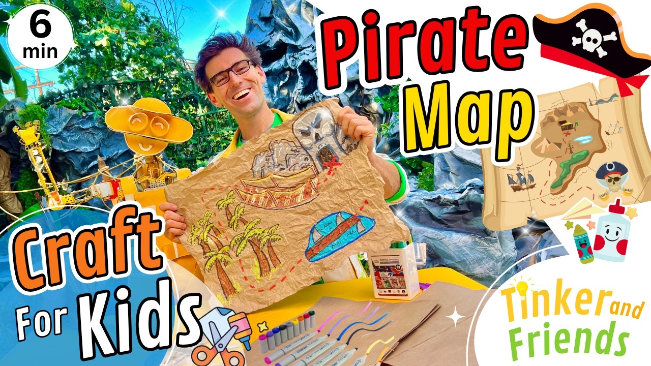 Easy Pirate Treasure Map Craft for Kids | Treasure Hunt Pirate Activities | Fun Drawing How To