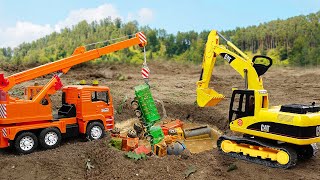 Construction vehicles Dump Truck Toys 크레인 중장비 친구들 도와주기