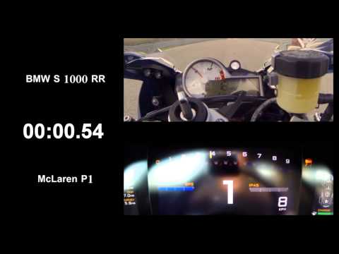 BMW S 1000 RR (2015) vs McLaren P1 / 0-260 km/h