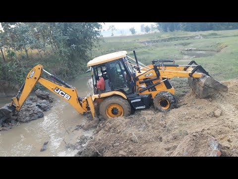 JCB Throwing Out Old Bridge Concrete  - JCB For New Bridge Construction - JCB Video