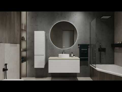 Миниатюра изображения товара Тумба под умывальник Jorno Cossety 80 / Coss.01.80/P/A-DZ/JR (подвесная, антрацит/дуб крафт золотой)