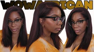 I Got NEW Edges! 😍 Cherry Yaki Straight Wig with Natural Layers & Lagos Hairline | WOWAFRICAN