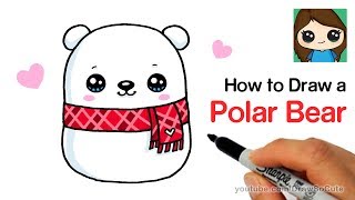 How to Draw a Holiday Polar Bear Easy Squishmallows
