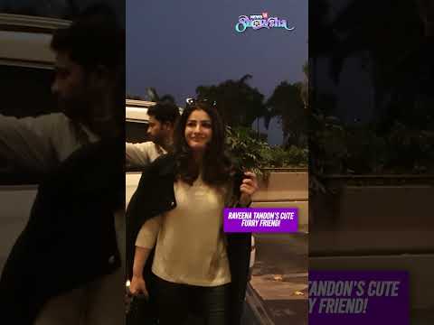 Guess Who's Dropping Raveena Tandon At The Airport And Wishing Her Goodbye!? Her Cute Puppy! | WATCH