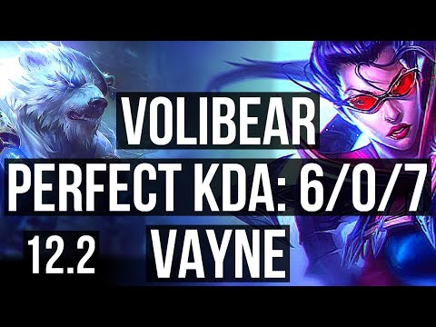 VOLIBEAR vs VAYNE (TOP) | 6/0/7, 300+ games, Dominating | NA Diamond | 12.2
