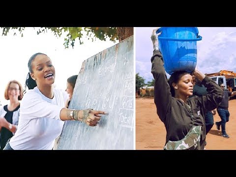 Rihanna travaille dur pour aider à construire un hôpital dans une communauté très pauvre Video