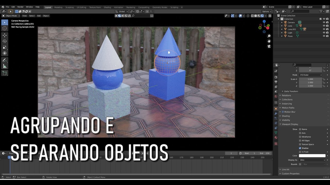BLENDER 3D - AGRUPANDO E SEPARANDO OBJETOS