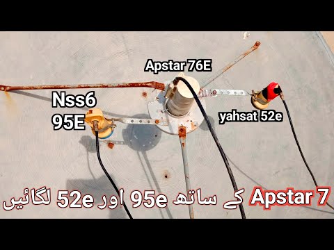 Apstar 76e dish setting with Nss6 95e /yahsat 52e Multi setup 5 feet dish|apstar 76e multi setup