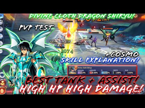 Saint Seiya: Awakening - Divine Cloth Shiryu Skill Explanation and PvP Test! Best Tanker and Damage!