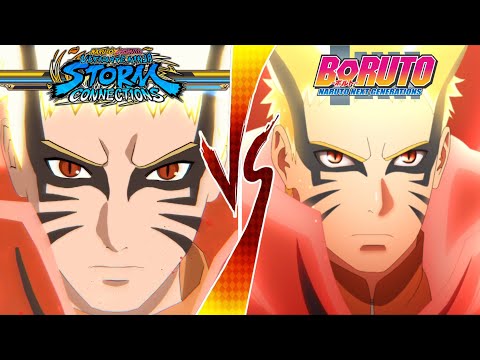 Naruto Storm Connections VS Boruto Next Generations-Baryon Mode Naruto Comparison  (Game VS Anime)