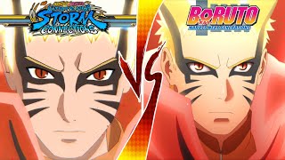 Naruto Storm Connections VS Boruto Next Generations-Baryon Mode Naruto Comparison  (Game VS Anime)