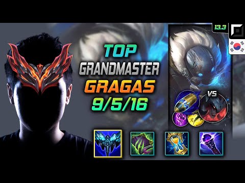 GrandMaster Top Gragas Build Everfrost First Strike - Gragas Top vs Aatrox - LOL KR 13.3