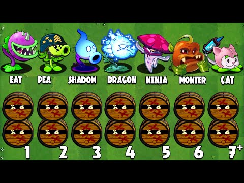 PvZ2 Challenge - How Many Plants Can Defeat 99 Pirate Barrel with 1 Plant Food ?