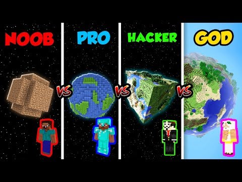 Minecraft NOOB vs. PRO vs. HACKER vs. GOD: PLANET in Minecraft! (Animation)