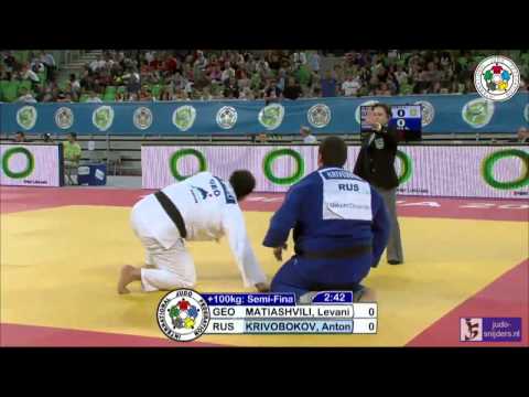 Judo 2013 World Championships Junior: Matiashvili (GEO) - Krivobokov (RUS) [+100kg] semi-final
