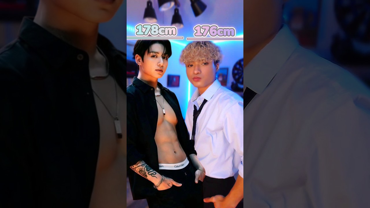 BTSメンバーと並んでみた!!久々の身長比べる動画だからちょい緊張www#shorts
