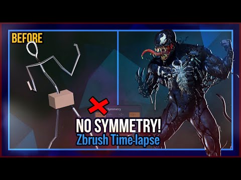 Watch VFX Artist Sculpt Venom from Spider-Man with No Symmetry!