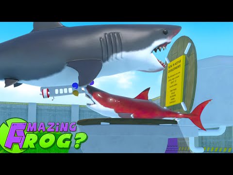 Trying to Flush the RED MEGALODON Down the Magic Toilet...and things got crazy - Amazing Frog