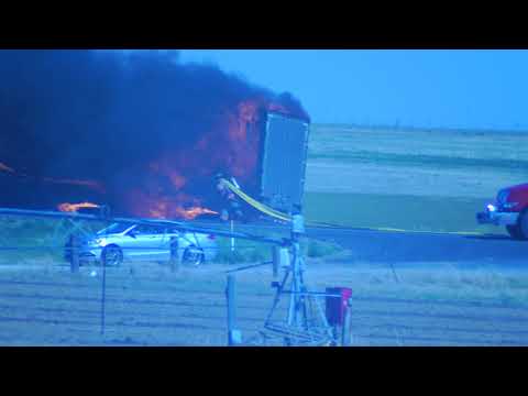 Burning Semi Trailer in Amarillo, TX Gets Extinguished by Fire Department