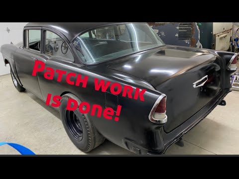 55 Gasser Final Patch on the Drivers Side Wheel Well.