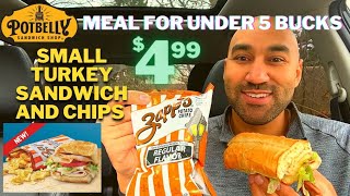Meal for Under $5 - Pot Belly Sandwich Shop - Turkey Sub, Chips, & Cookie Review 🥪