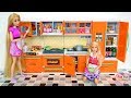 Barbie doll New Kitchen Opening - Barbie Toy Dapur boneka Barbie Boneca Cozinha