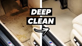 Deep Cleaning Beige Car Interior - DIRTY BMW 5 Series
