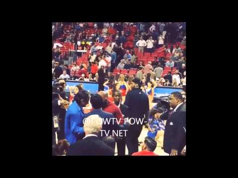 Floyd Mayweather & Manny Pacquiao Talking At A Miami Heat Game