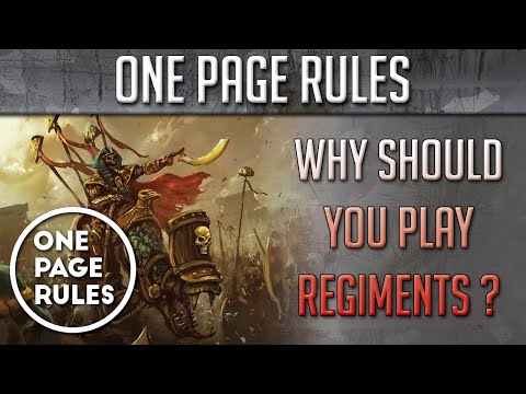 One Page Rules Regiments - Replacement for Warhammer Old World #onepagerules