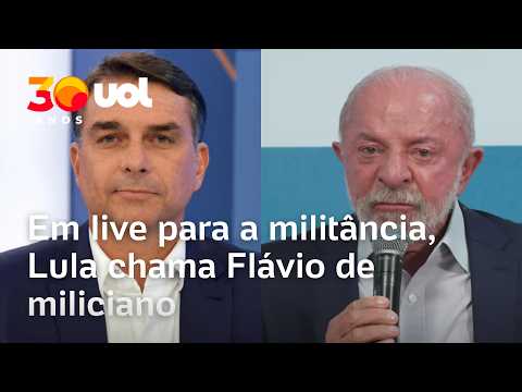 Em live para a militância, Lula chama Flávio de miliciano